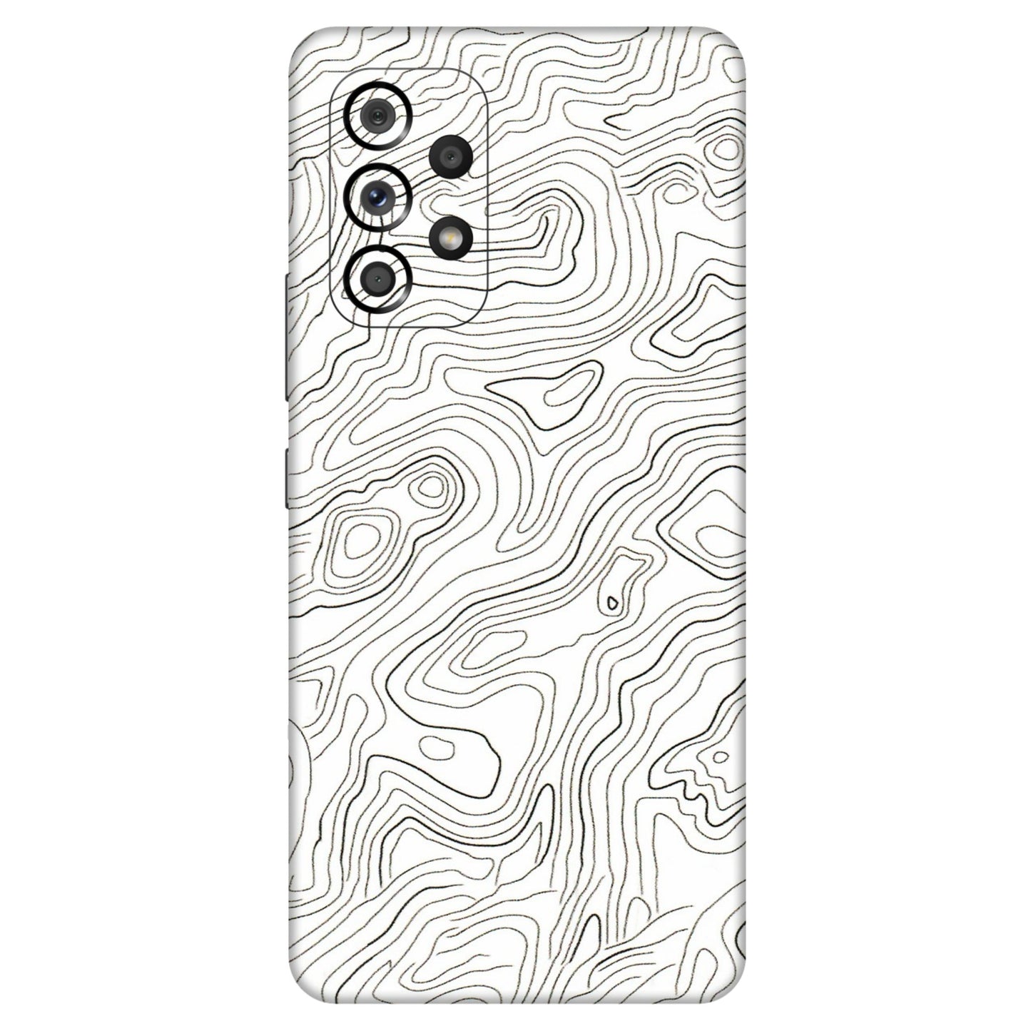 Samsung M/F/Note/Flip and C Phone Skins (All Models) - White Black Swirls - 3D Embossed Finish (L-219) Samsung Galaxy A53 (5G)