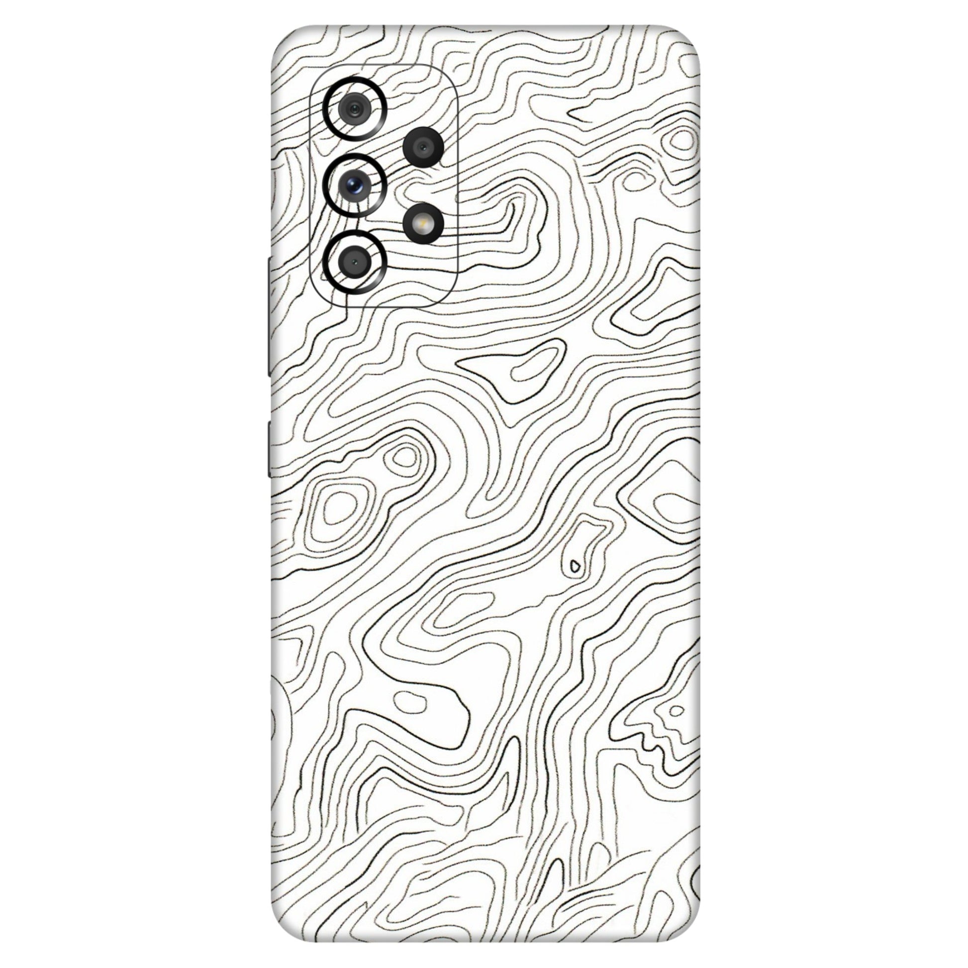 Samsung M/F/Note/Flip and C Phone Skins (All Models) - White Black Swirls - 3D Embossed Finish (L-219) Samsung Galaxy A53 (5G)