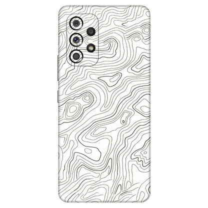 Samsung M/F/Note/Flip and C Phone Skins (All Models) - White Black Swirls - 3D Embossed Finish (L-219) Samsung Galaxy A53 (5G)