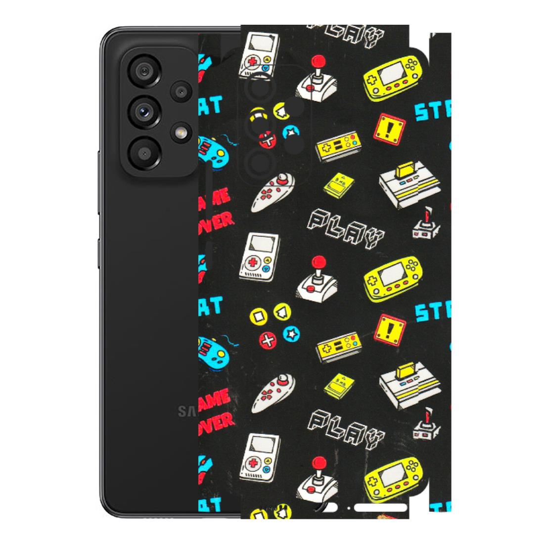 Samsung M/F/Note/Flip and C Phone Skins (All Models) - Gaming Doodles - 3D Embossed Finish (L-224) Samsung Galaxy A53 (5G)