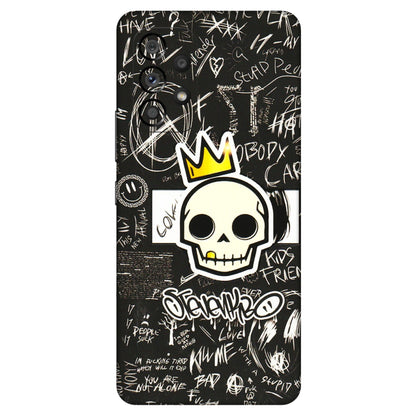 Samsung M/F/Note/Flip and C Phone Skins (All Models) - Funny Skull Black Chalk Grafitti - 3D Embossed Finish (L-22) Samsung Galaxy A53 (5G)