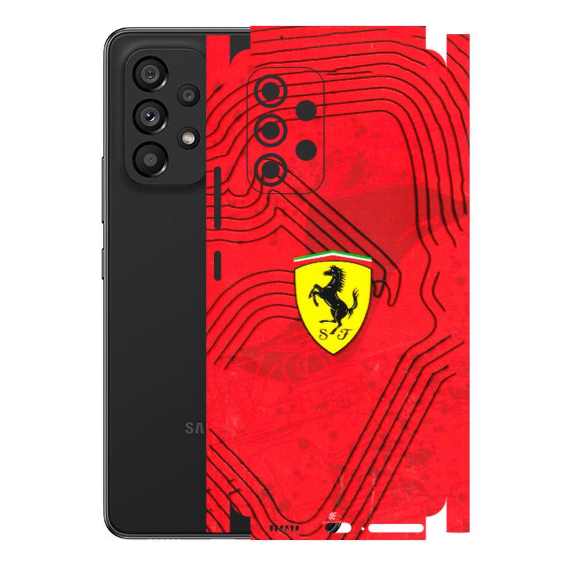 Samsung M/F/Note/Flip and C Phone Skins (All Models) - Red Ferrari Logo Stylish - 3D Embossed Finish (L-238) Samsung Galaxy A53 (5G)