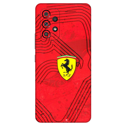 Samsung M/F/Note/Flip and C Phone Skins (All Models) - Red Ferrari Logo Stylish - 3D Embossed Finish (L-238) Samsung Galaxy A53 (5G)