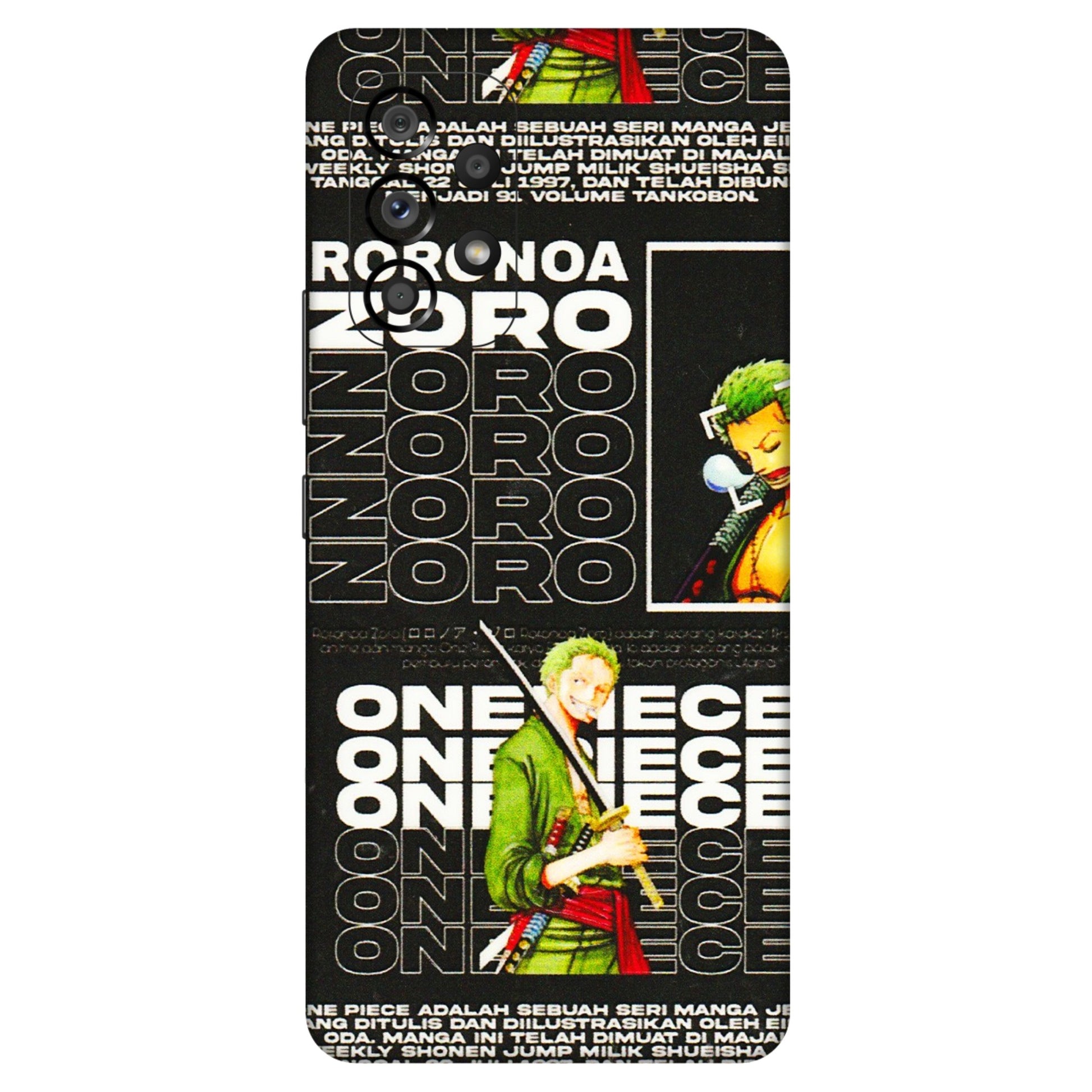 Samsung M/F/Note/Flip and C Phone Skins (All Models) - One Piece Zoro - 3D Embossed Finish (L-250) Samsung Galaxy A53 (5G)