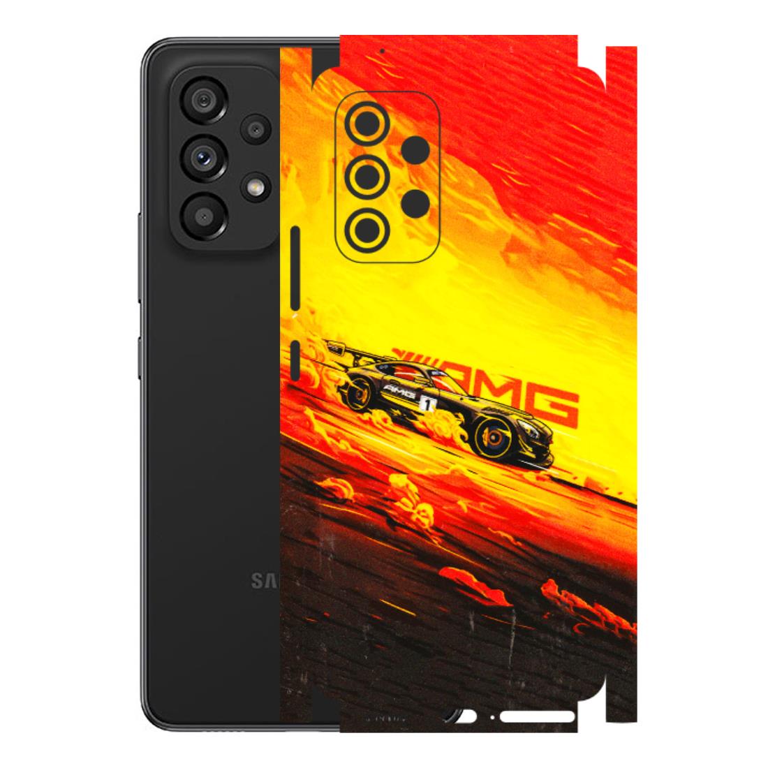 Samsung M/F/Note/Flip and C Phone Skins (All Models) - AMG Car Speed Cover - 3D Embossed Finish (L-256) Samsung Galaxy A53 (5G)