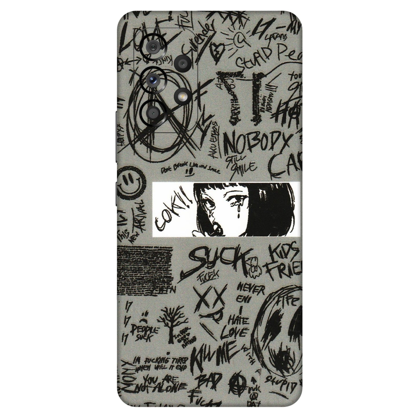 Samsung M/F/Note/Flip and C Phone Skins (All Models) - Never Have Love Anime - 3D Embossed Finish (L-260) Samsung Galaxy A53 (5G)