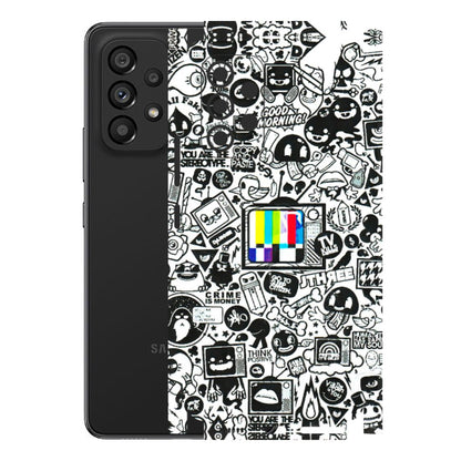 Samsung M/F/Note/Flip and C Phone Skins (All Models) - Doodles Positive Art - 3D Embossed Finish (L-263) Samsung Galaxy A53 (5G)