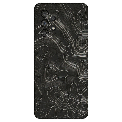 Samsung M/F/Note/Flip and C Phone Skins (All Models) - Abstract White Line Map - 3D Embossed Finish (L-269) Samsung Galaxy A53 (5G)