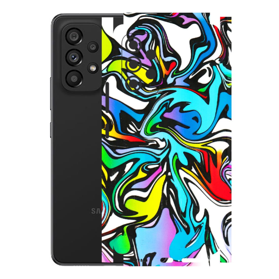 Samsung M/F/Note/Flip and C Phone Skins (All Models) - Abstract Colour Paints - 3D Embossed Finish (L-271) Samsung Galaxy A53 (5G)