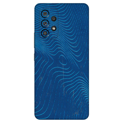 Samsung M/F/Note/Flip and C Phone Skins (All Models) - Abstract Blue Line Map - 3D Embossed Finish (L-272) Samsung Galaxy A53 (5G)