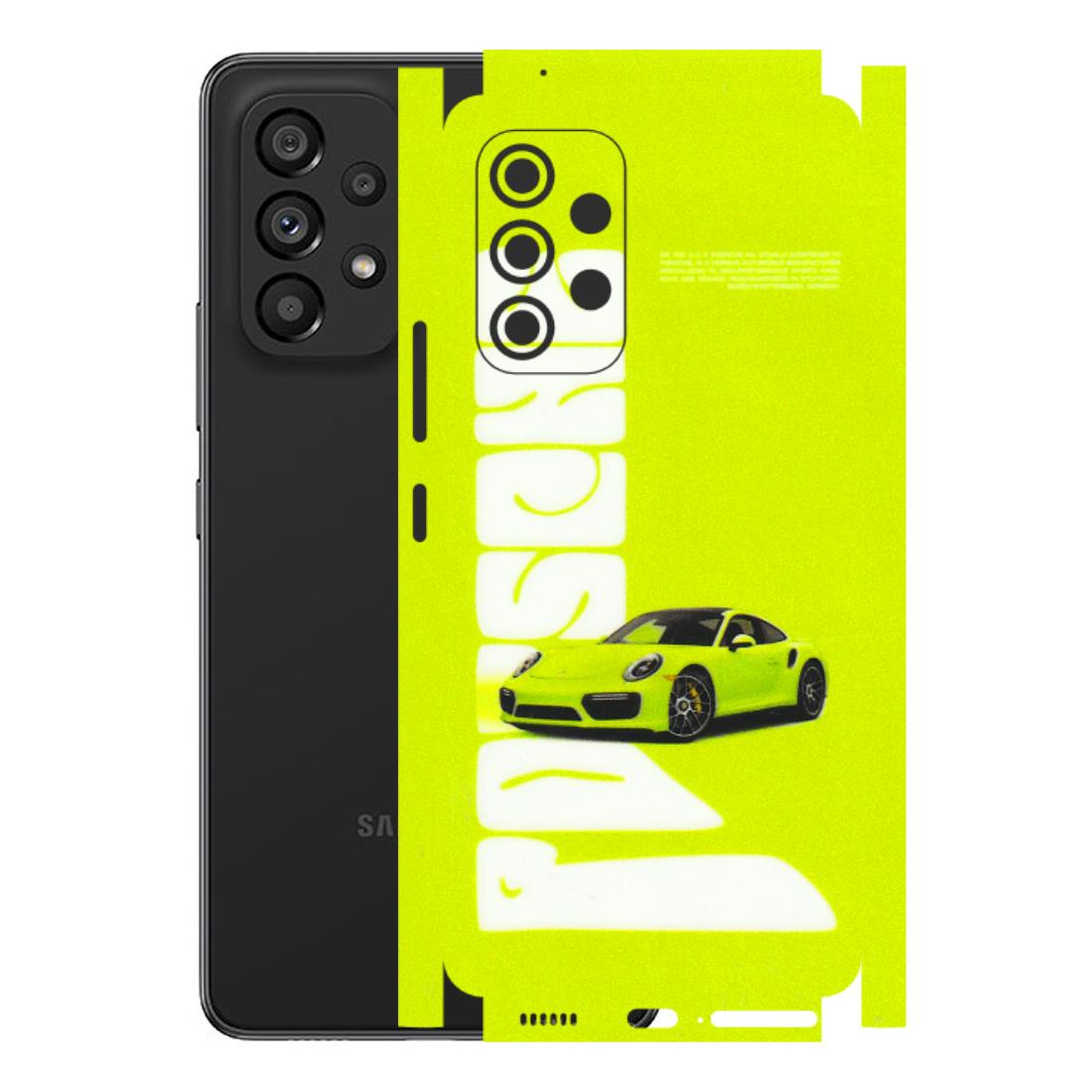 Samsung M/F/Note/Flip and C Phone Skins (All Models) - Lime Green Porche - 3D Embossed Finish (L-30) Samsung Galaxy A53 (5G)