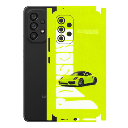 Samsung M/F/Note/Flip and C Phone Skins (All Models) - Lime Green Porche - 3D Embossed Finish (L-30) Samsung Galaxy A53 (5G)