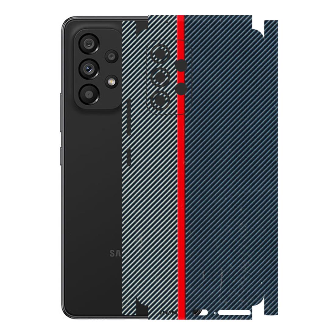 Samsung M/F/Note/Flip and C Phone Skins (All Models) - Blue Sober Lines - 3D Embossed Finish (L-305) Samsung Galaxy A53 (5G)
