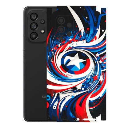 Samsung M/F/Note/Flip and C Phone Skins (All Models) - Captain America Logo - 3D Embossed Finish (L-307) Samsung Galaxy A53 (5G)