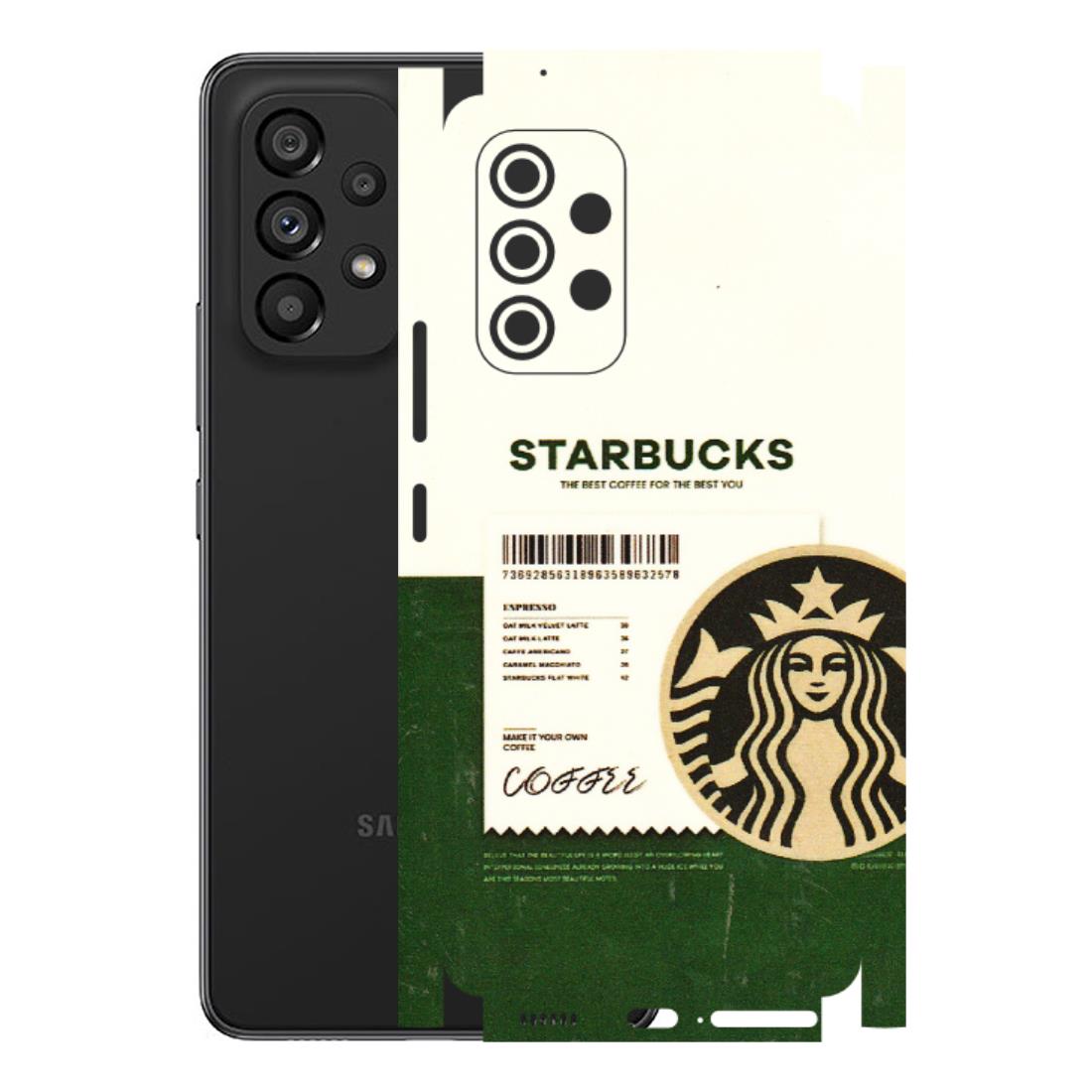 Samsung M/F/Note/Flip and C Phone Skins (All Models) - Starbucks Barcode - 3D Embossed Finish (L-308) Samsung Galaxy A53 (5G)