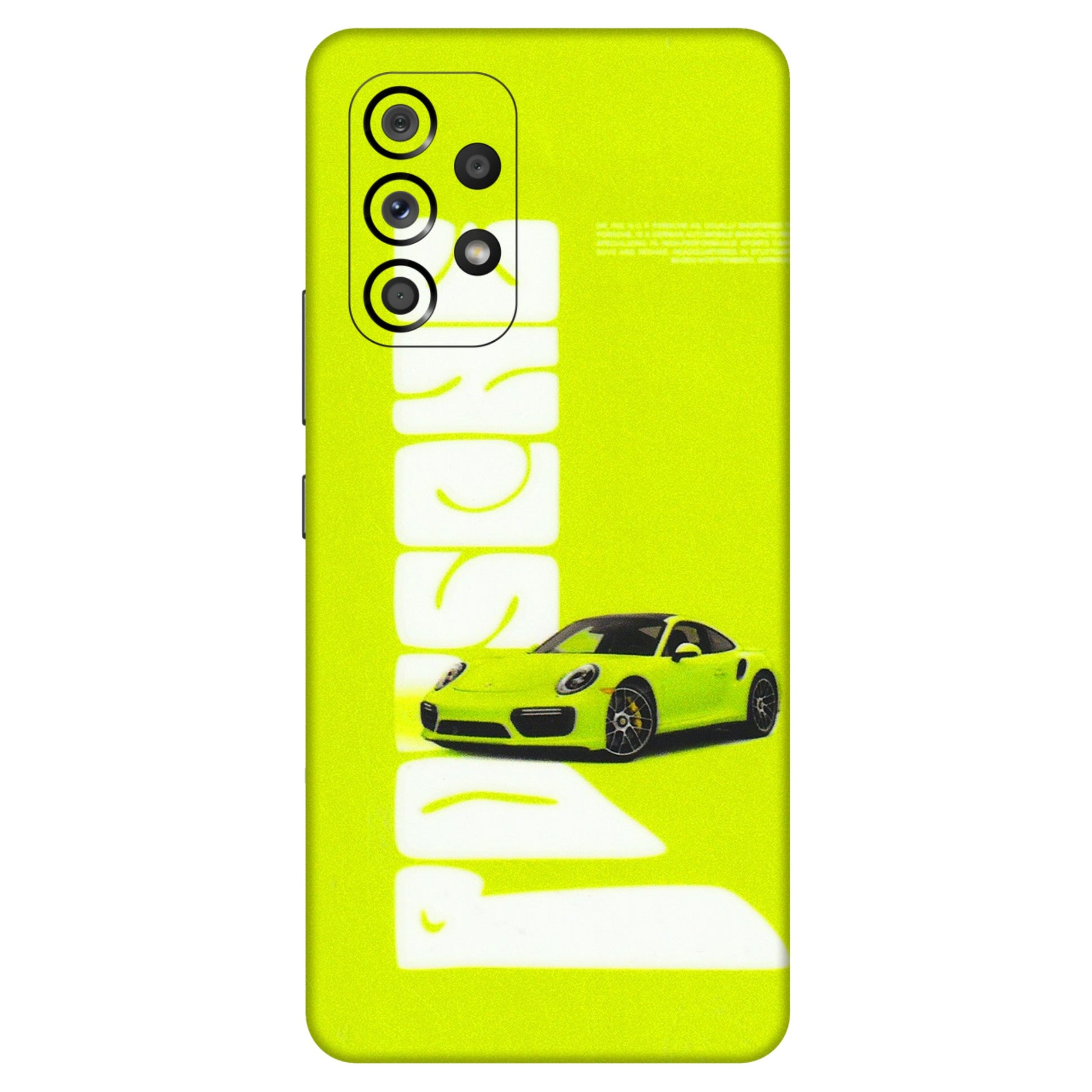 Samsung M/F/Note/Flip and C Phone Skins (All Models) - Lime Green Porche - 3D Embossed Finish (L-30) Samsung Galaxy A53 (5G)