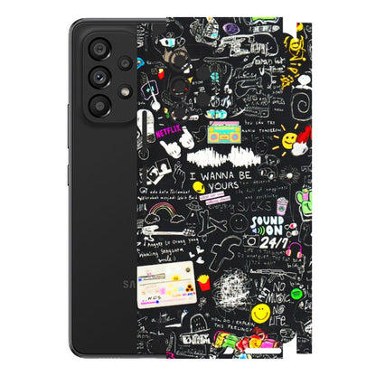 Samsung M/F/Note/Flip and C Phone Skins (All Models) - Black Creatives Doodles - 3D Embossed Finish (L-311) Samsung Galaxy A53 (5G)
