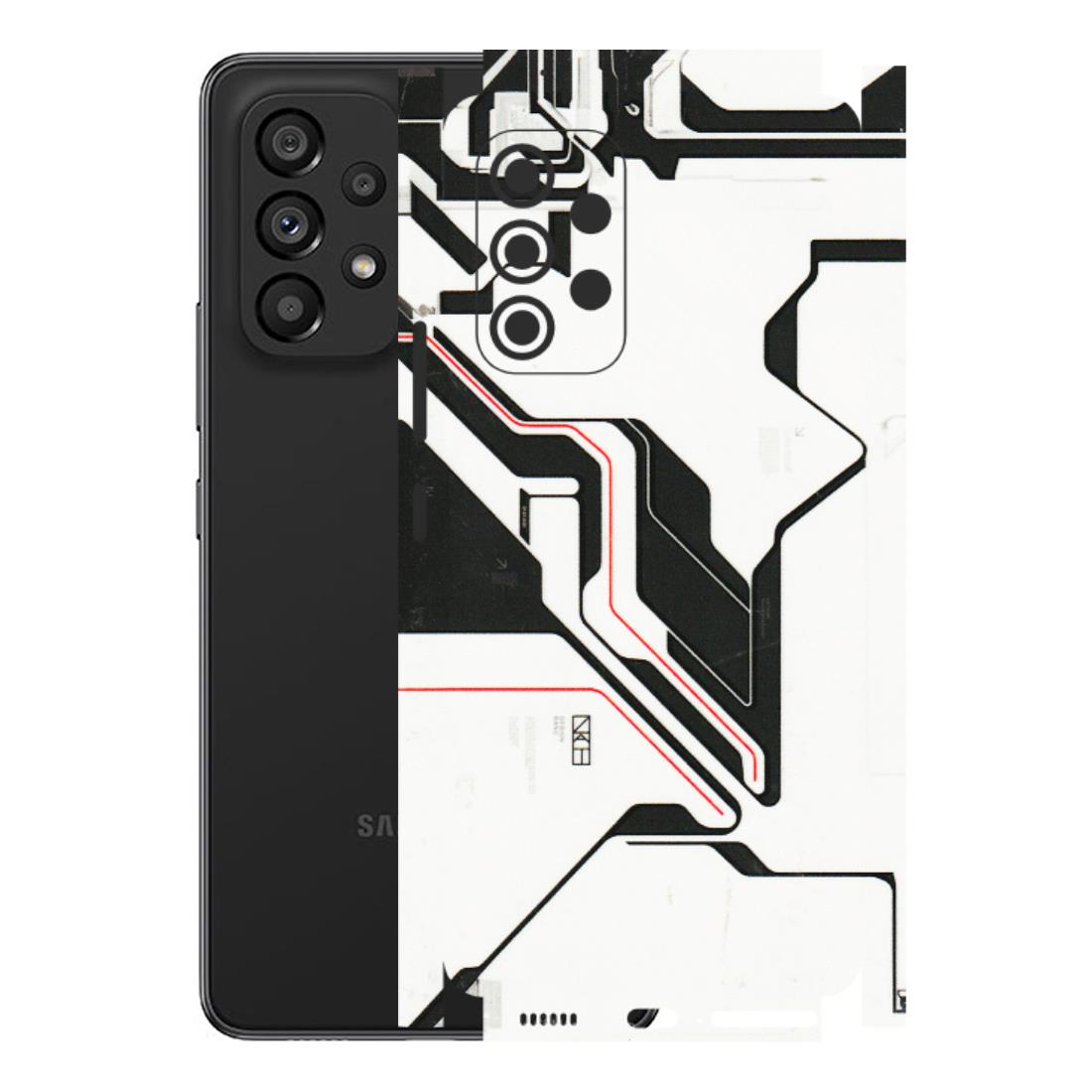 Samsung M/F/Note/Flip and C Phone Skins (All Models) - White Techy Logo - 3D Embossed Finish (L-312) Samsung Galaxy A53 (5G)