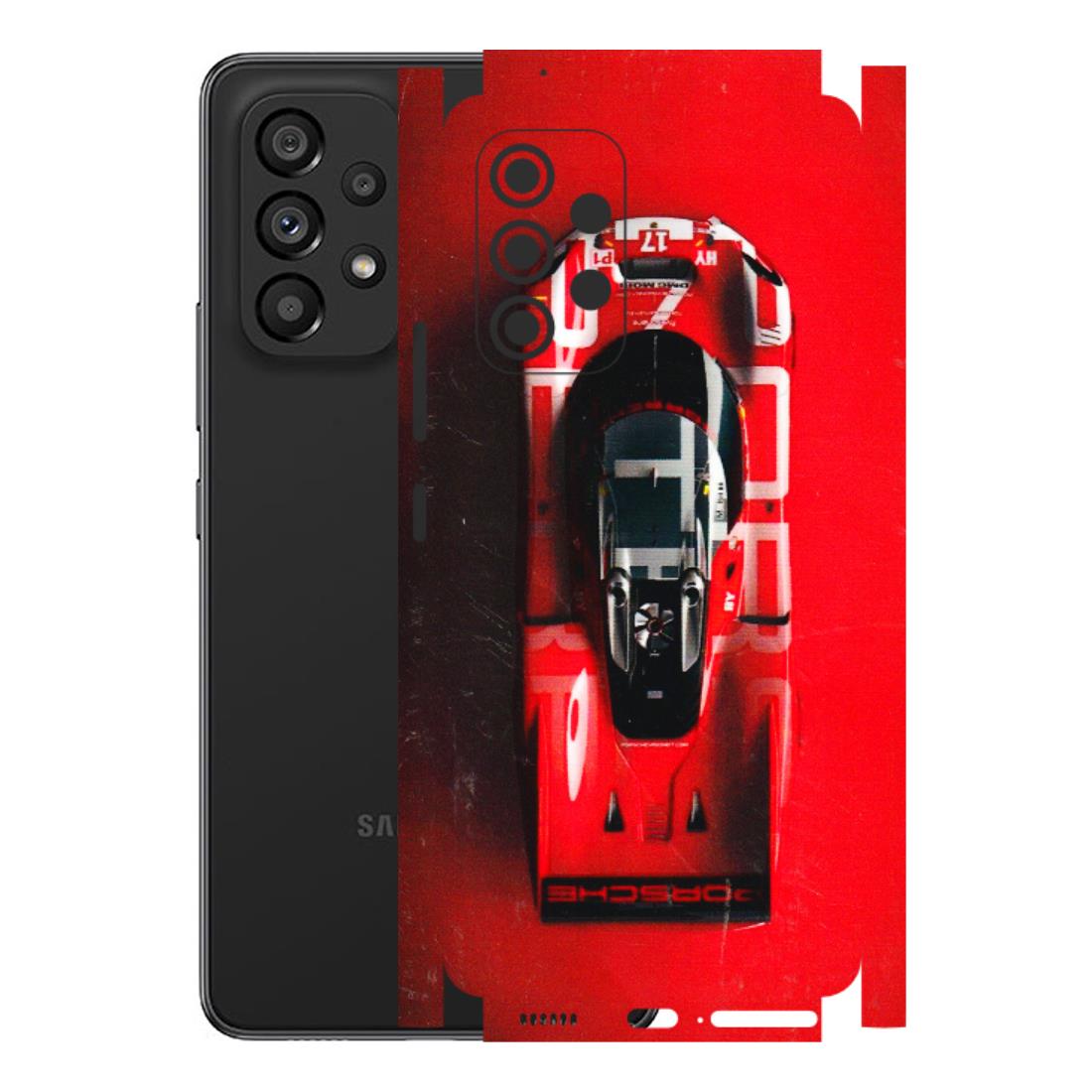 Samsung M/F/Note/Flip and C Phone Skins (All Models) - Red Porsche Car Logo - 3D Embossed Finish (L-315) Samsung Galaxy A53 (5G)
