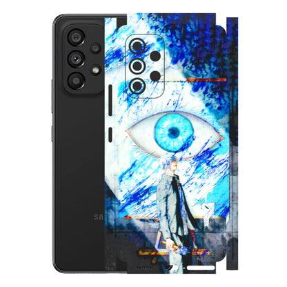 Samsung M/F/Note/Flip and C Phone Skins (All Models) - Anime Sea Blue Eye - 3D Embossed Finish (L-318) Samsung Galaxy A53 (5G)