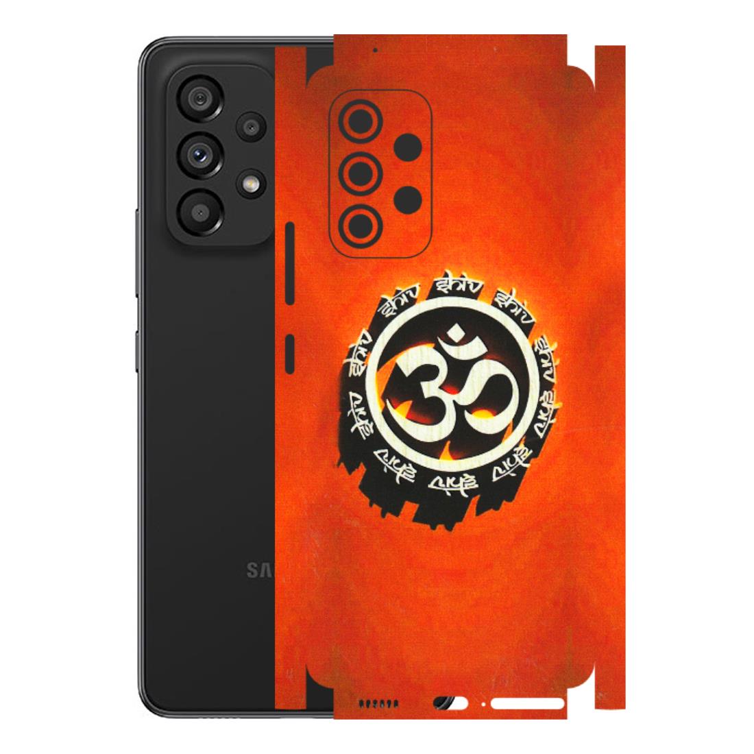 Samsung M/F/Note/Flip and C Phone Skins (All Models) - Aum Shiv Orange - 3D Embossed Finish (L-32) Samsung Galaxy A53 (5G)
