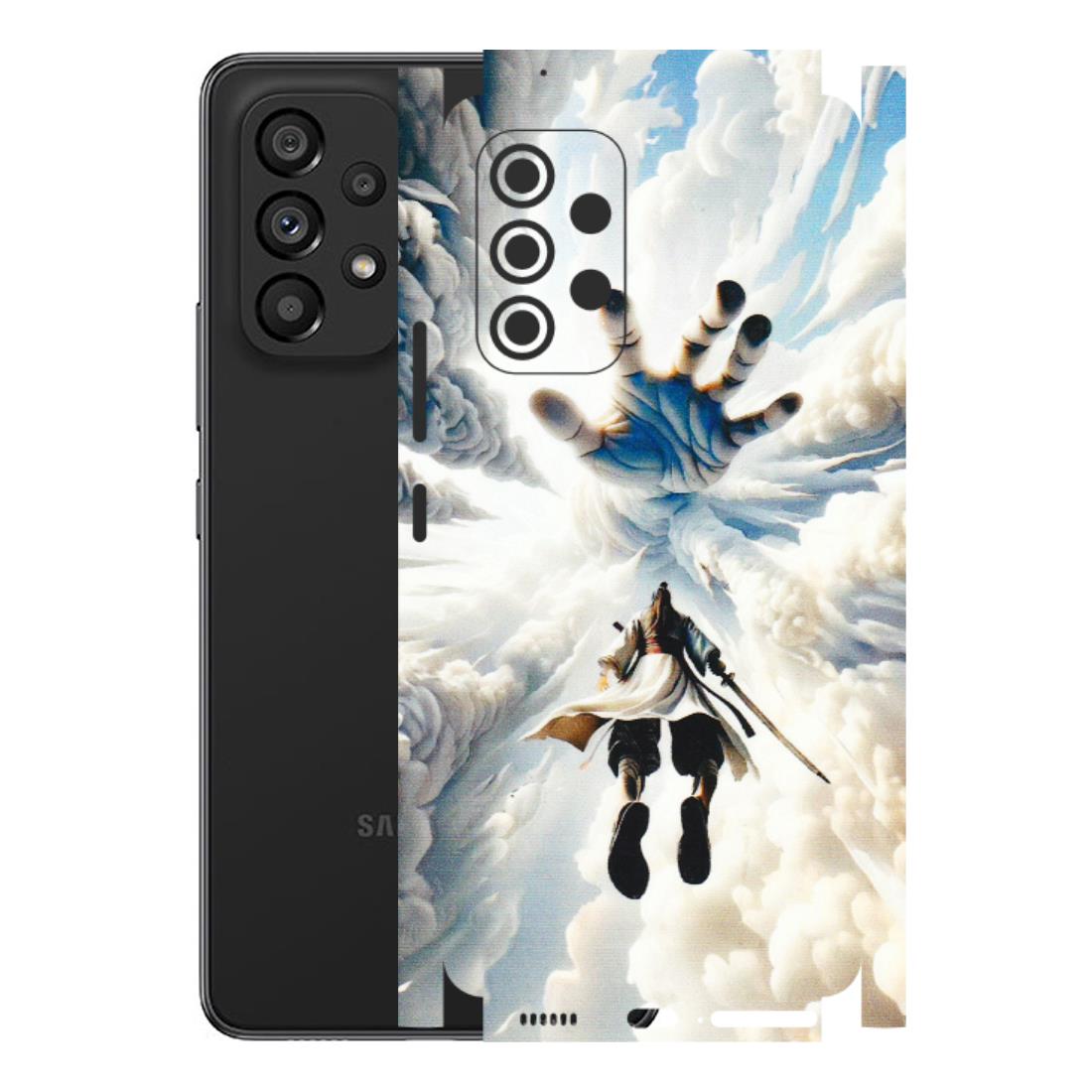 Samsung M/F/Note/Flip and C Phone Skins (All Models) - Big Hand With Monkey King - 3D Embossed Finish (L-323) Samsung Galaxy A53 (5G)