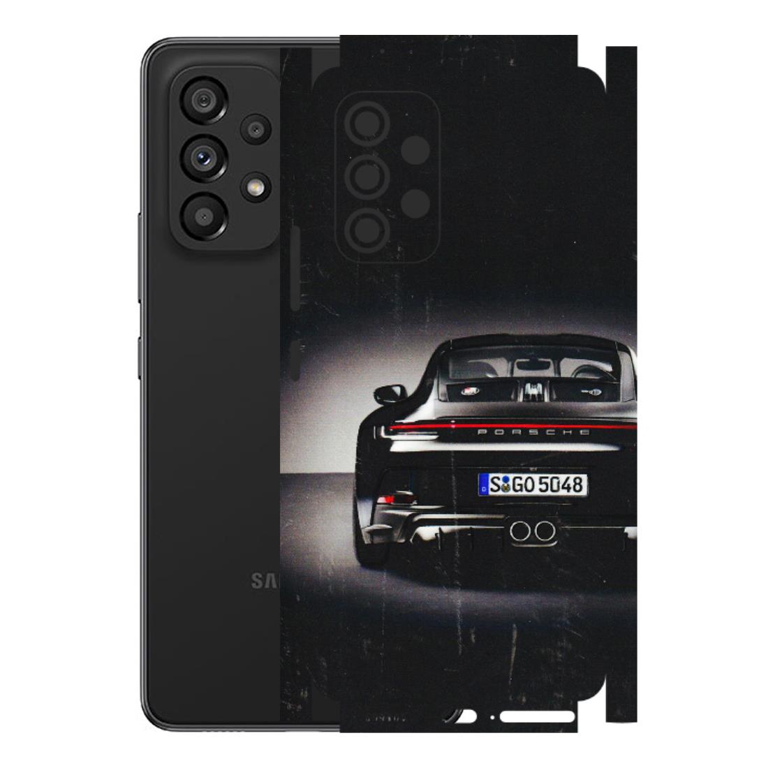 Samsung M/F/Note/Flip and C Phone Skins (All Models) - New Black Porsche GT3 - 3D Embossed Finish (L-327) Samsung Galaxy A53 (5G)