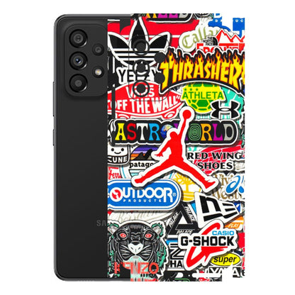 Samsung M/F/Note/Flip and C Phone Skins (All Models) - Multi Brands Sticker Graffiti - 3D Embossed Finish (L-37) Samsung Galaxy A53 (5G)