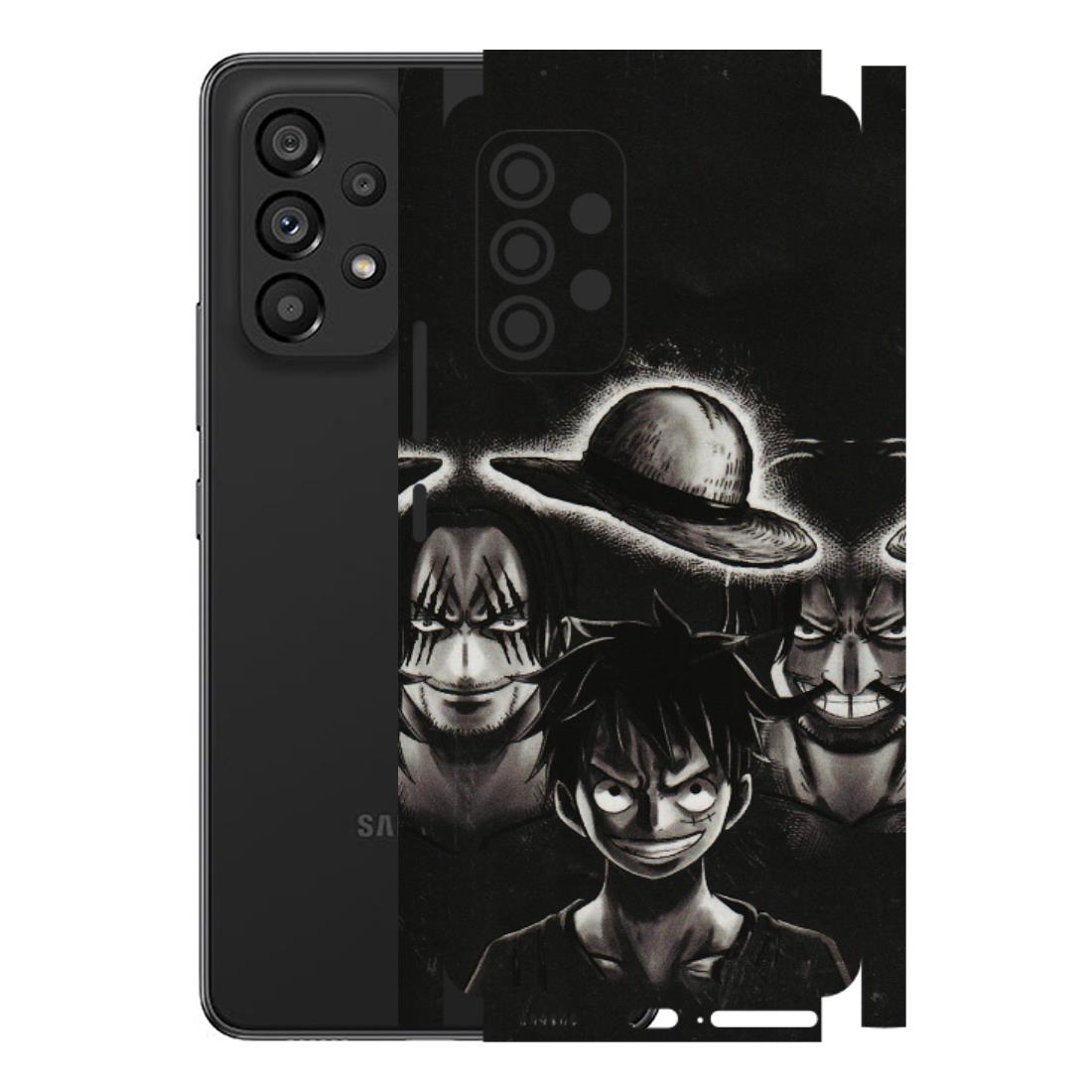 Samsung M/F/Note/Flip and C Phone Skins (All Models) - Black Luffy Hat - 3D Embossed Finish (L-57) Samsung Galaxy A53 (5G)