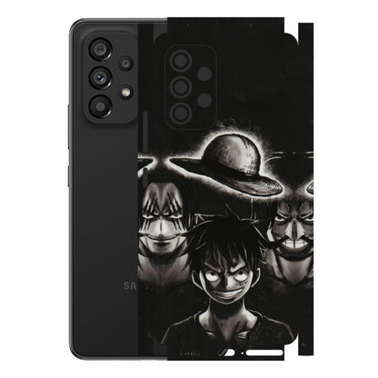 Samsung M/F/Note/Flip and C Phone Skins (All Models) - Black Luffy Hat - 3D Embossed Finish (L-57) Samsung Galaxy A53 (5G)