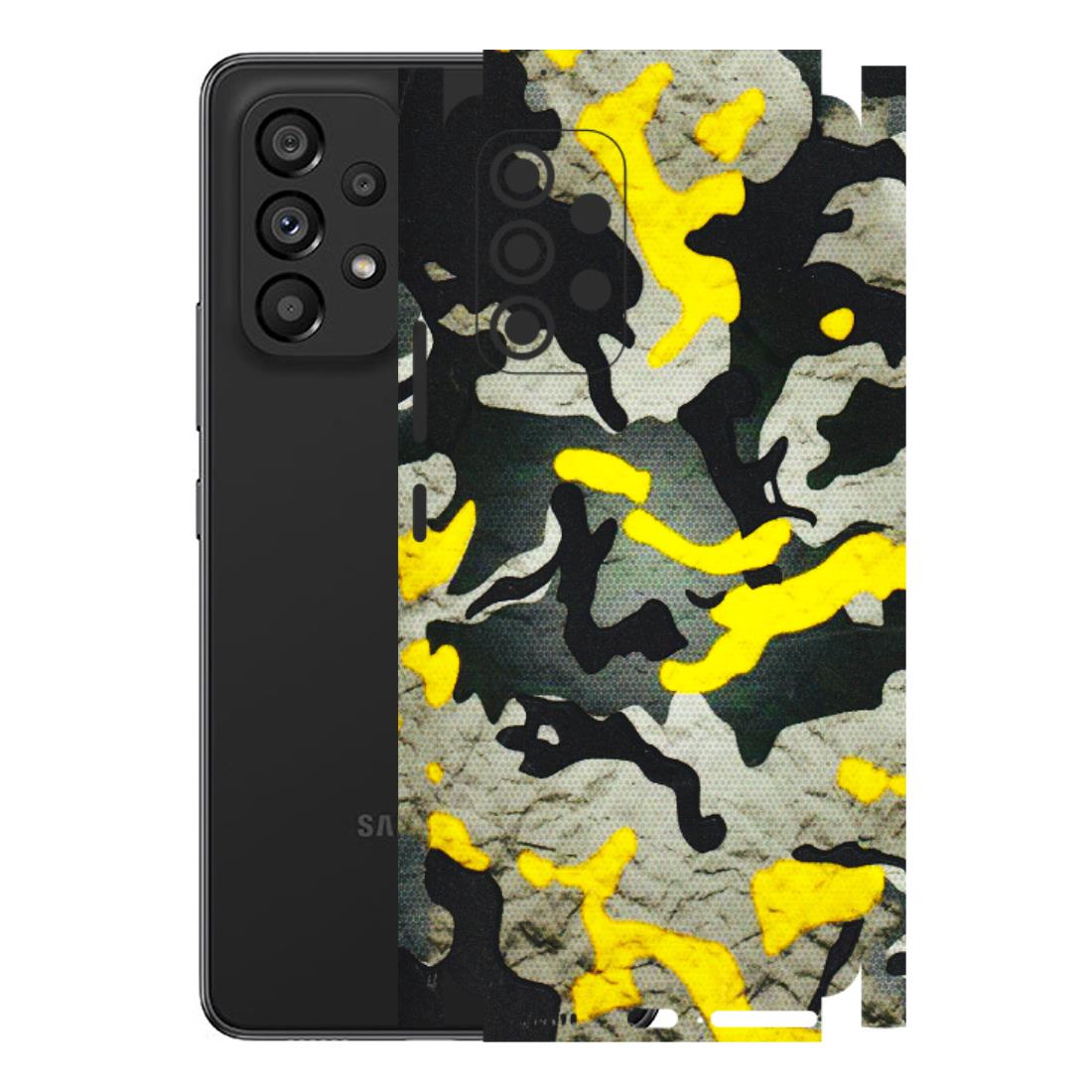 Samsung M/F/Note/Flip and C Phone Skins (All Models) - Yellow Camouflage - 3D Embossed Finish (L-61) Samsung Galaxy A53 (5G)