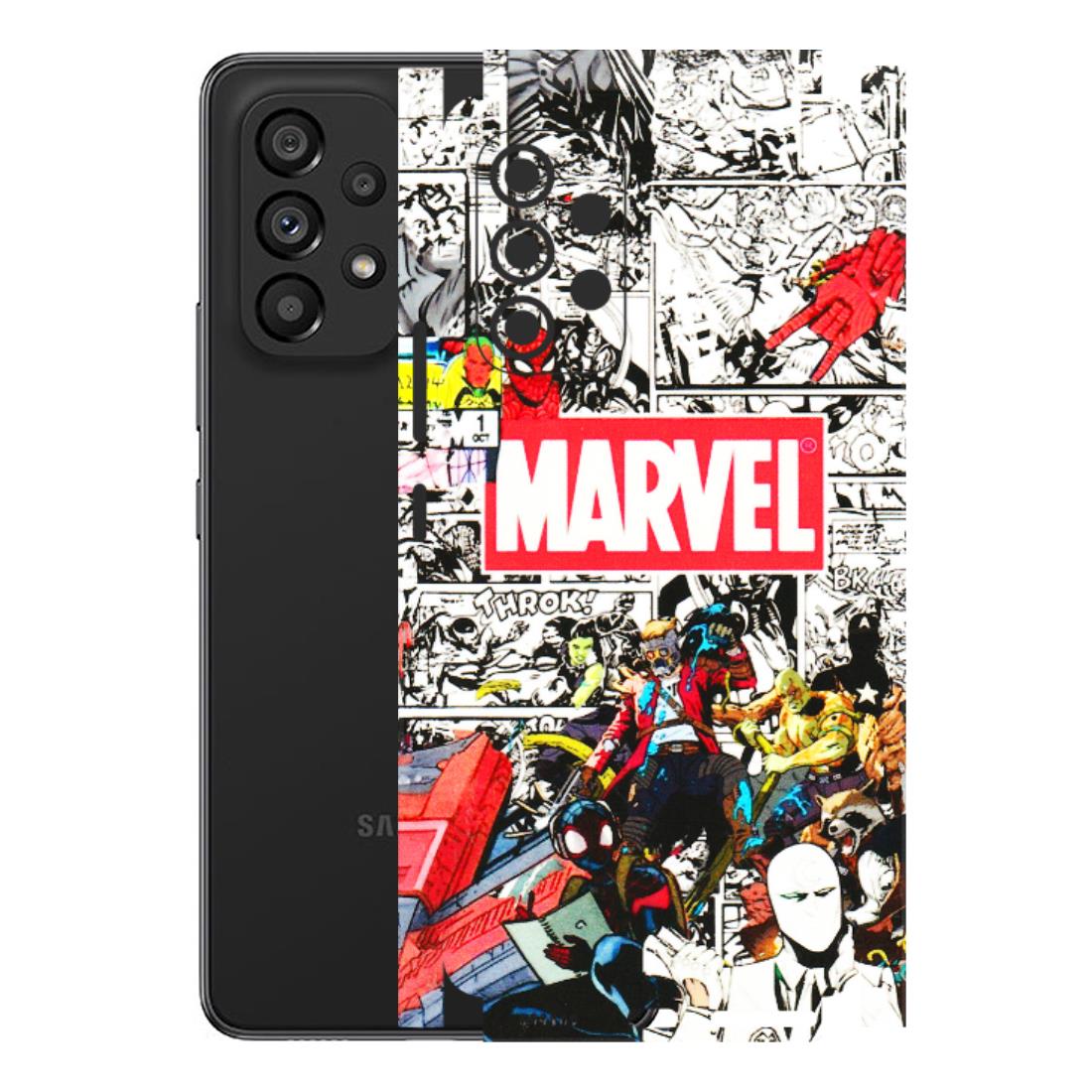 Samsung M/F/Note/Flip and C Phone Skins (All Models) - Marvel Colorful Comic - 3D Embossed Finish (L-64) Samsung Galaxy A53 (5G)