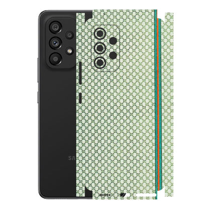 Samsung M/F/Note/Flip and C Phone Skins (All Models) - Gucci Fabric Pattern - 3D Embossed Finish (L-73) Samsung Galaxy A53 (5G)