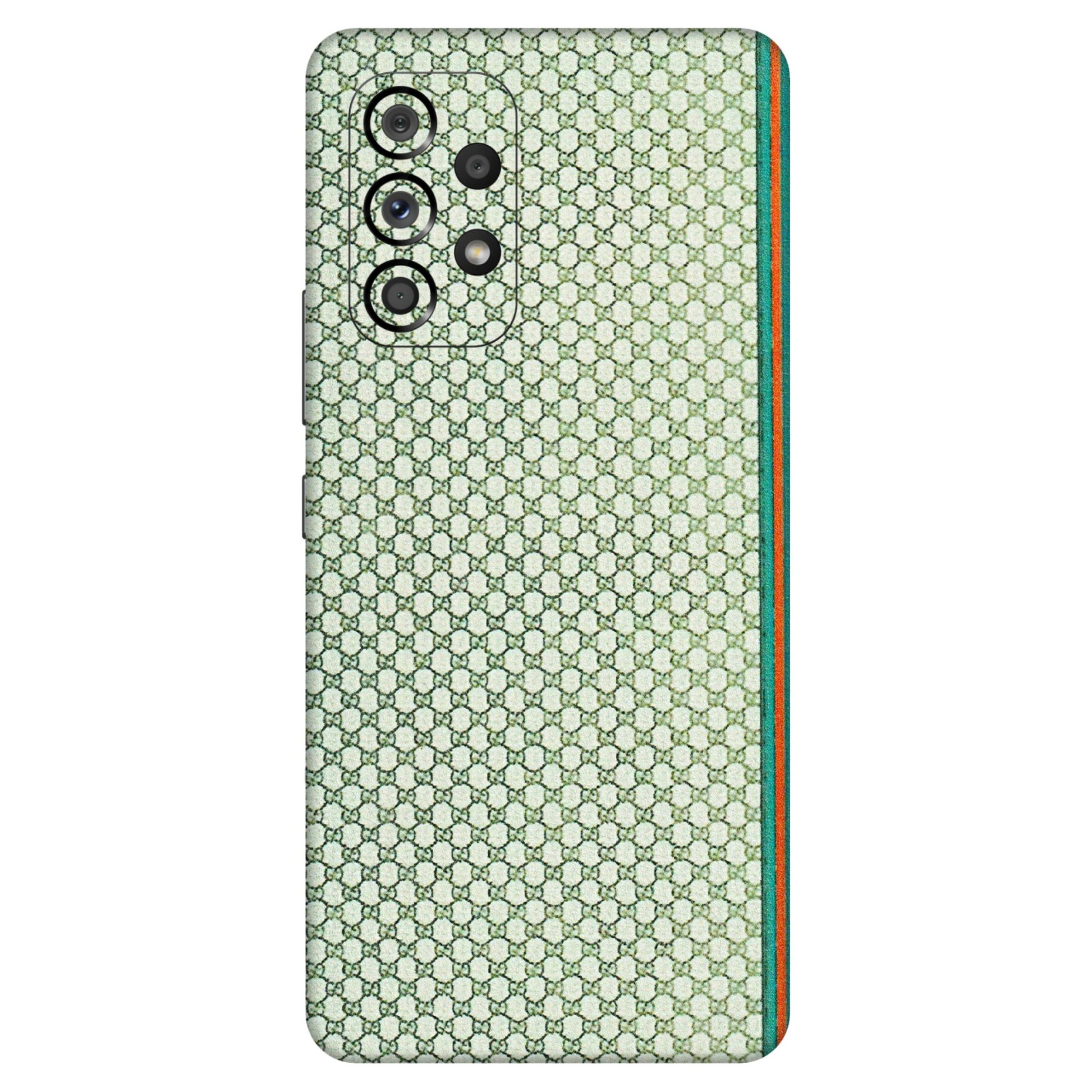 Samsung M/F/Note/Flip and C Phone Skins (All Models) - Gucci Fabric Pattern - 3D Embossed Finish (L-73) Samsung Galaxy A53 (5G)