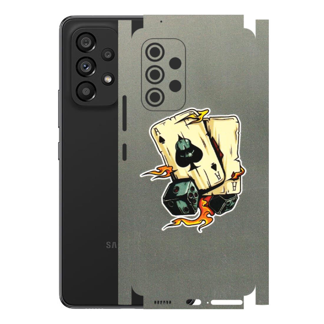 Samsung M/F/Note/Flip and C Phone Skins (All Models) - Grey Cards Of Ace - 3D Embossed Finish (L-77) Samsung Galaxy A53 (5G)