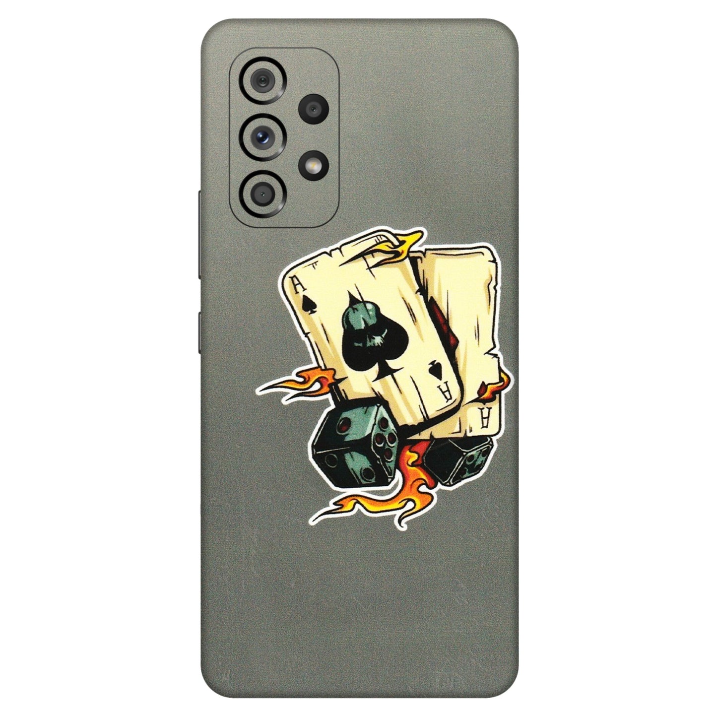Samsung M/F/Note/Flip and C Phone Skins (All Models) - Grey Cards Of Ace - 3D Embossed Finish (L-77) Samsung Galaxy A53 (5G)