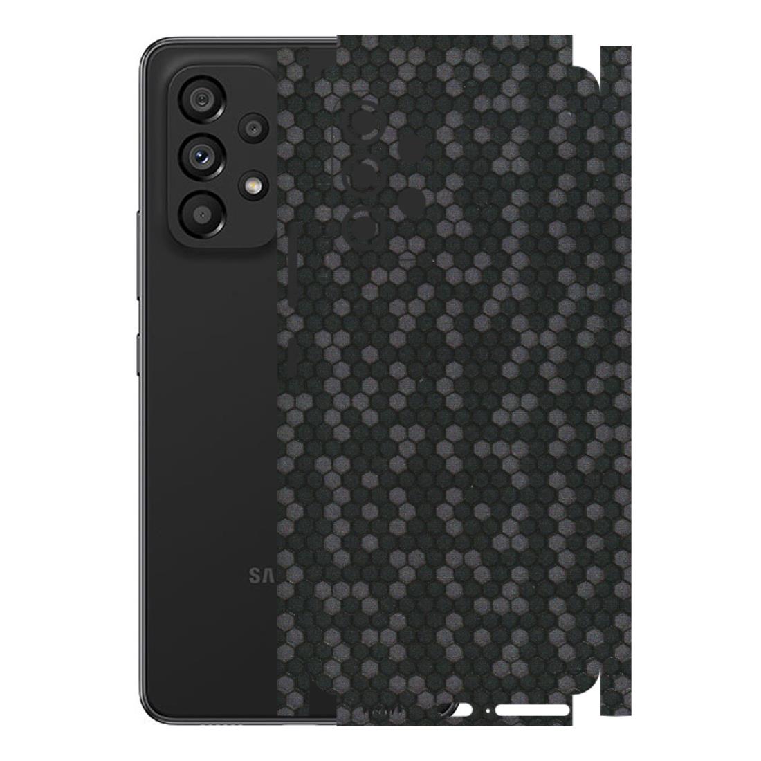 Samsung M/F/Note/Flip and C Phone Skins (All Models) - Black Grey Honeycomb Sober - 3D Embossed Finish (L-85) Samsung Galaxy A53 (5G)