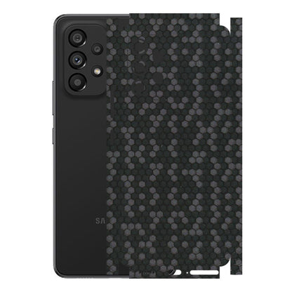 Samsung M/F/Note/Flip and C Phone Skins (All Models) - Black Grey Honeycomb Sober - 3D Embossed Finish (L-85) Samsung Galaxy A53 (5G)