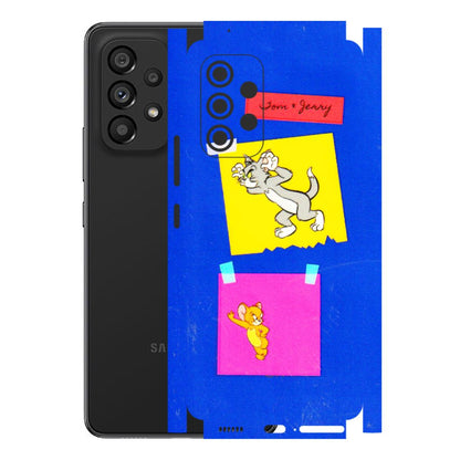 Samsung M/F/Note/Flip and C Phone Skins (All Models) - Tom N Jerry Sticky Notes - 3D Embossed Finish (L-88) Samsung Galaxy A53 (5G)