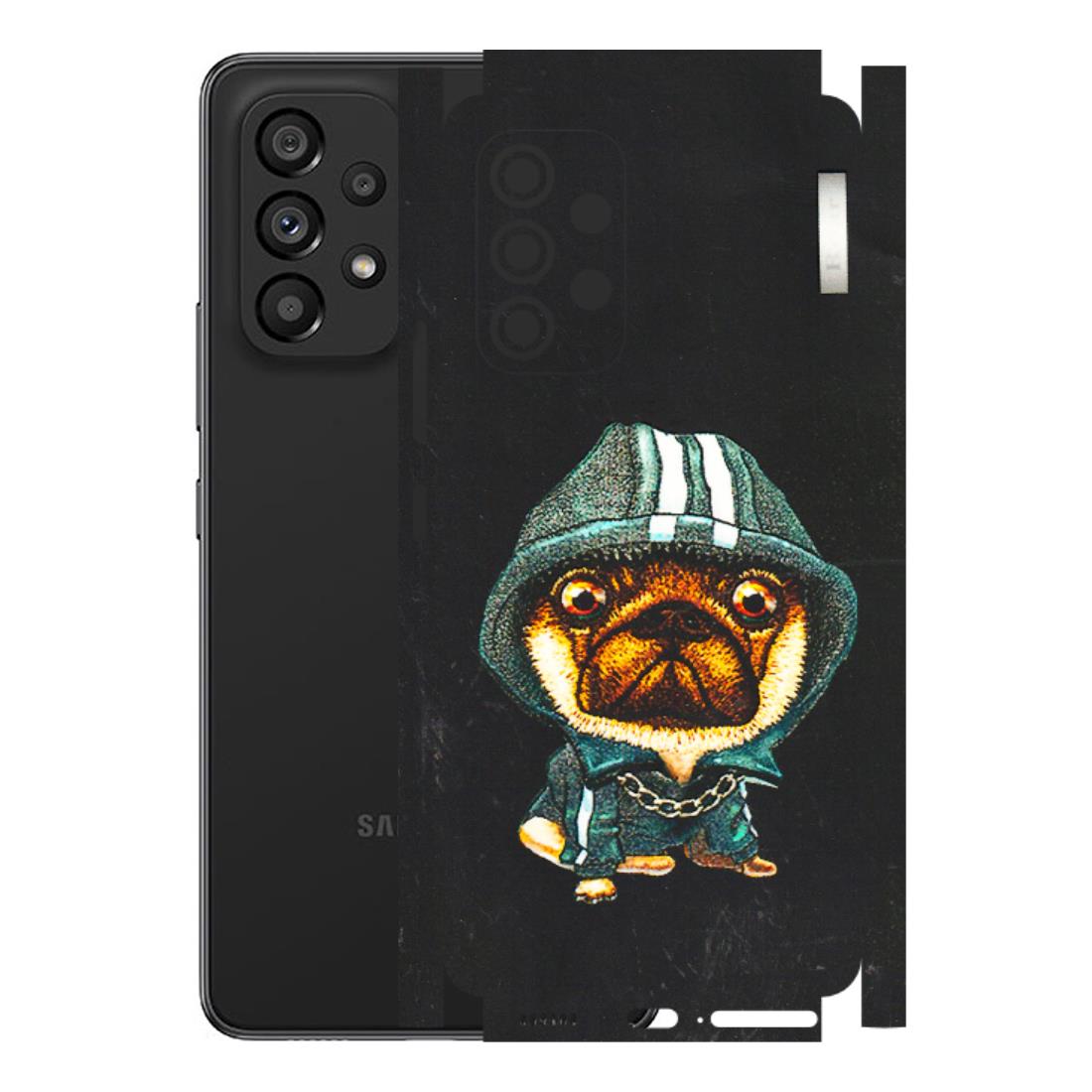 Samsung M/F/Note/Flip and C Phone Skins (All Models) - Puppy N Hoodie - 3D Embossed Finish (L-90) Samsung Galaxy A53 (5G)