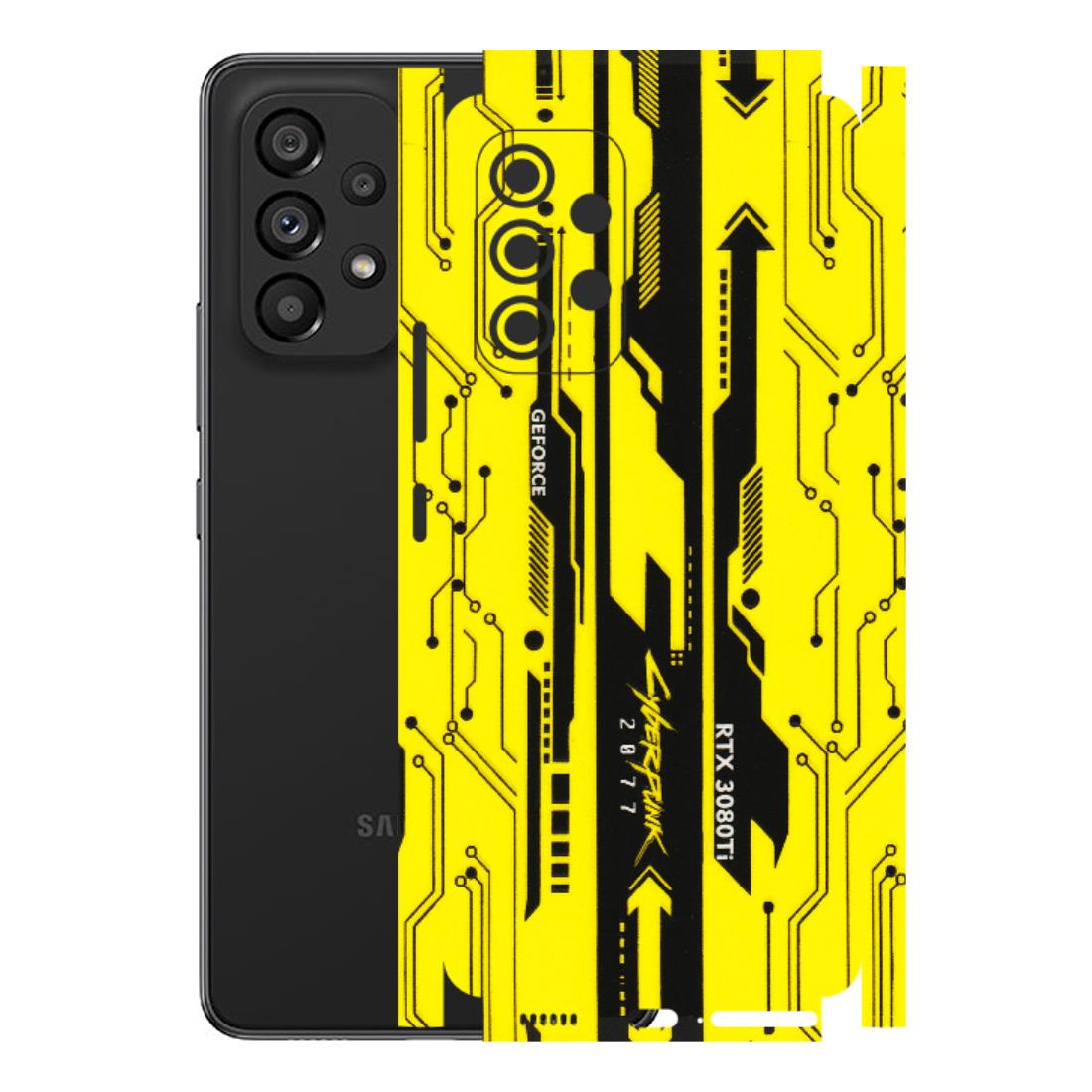 Samsung M/F/Note/Flip and C Phone Skins (All Models) - Yellow Cyberpunk - 3D Embossed Finish (L-93) Samsung Galaxy A53 (5G)