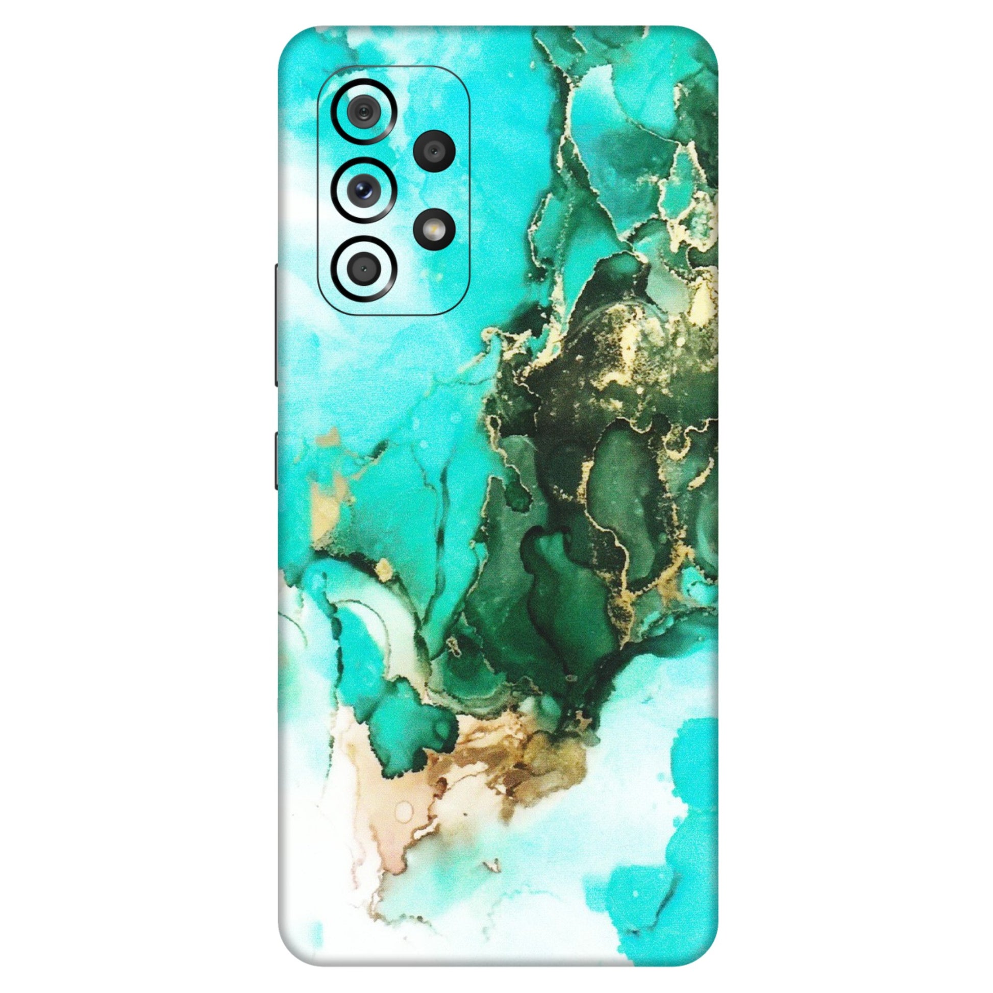 Samsung M/F/Note/Flip and C Phone Skins (All Models) - The Blue Gold Marble - Matte Finish (M-124) Samsung Galaxy A53 (5G)