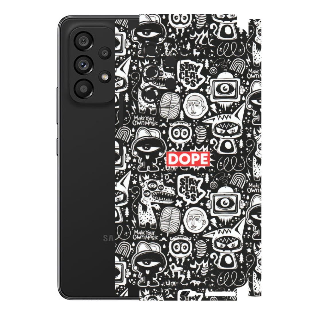 Samsung M/F/Note/Flip and C Phone Skins (All Models) - Dope Stay Classy Black Doodles - Matte Finish (M-126) Samsung Galaxy A53 (5G)