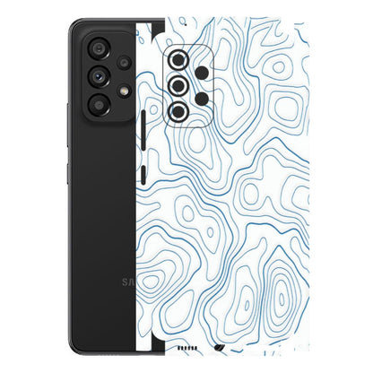 Samsung M/F/Note/Flip and C Phone Skins (All Models) - Blue And White Swirls - Matte Finish (M-139) Samsung Galaxy A53 (5G)