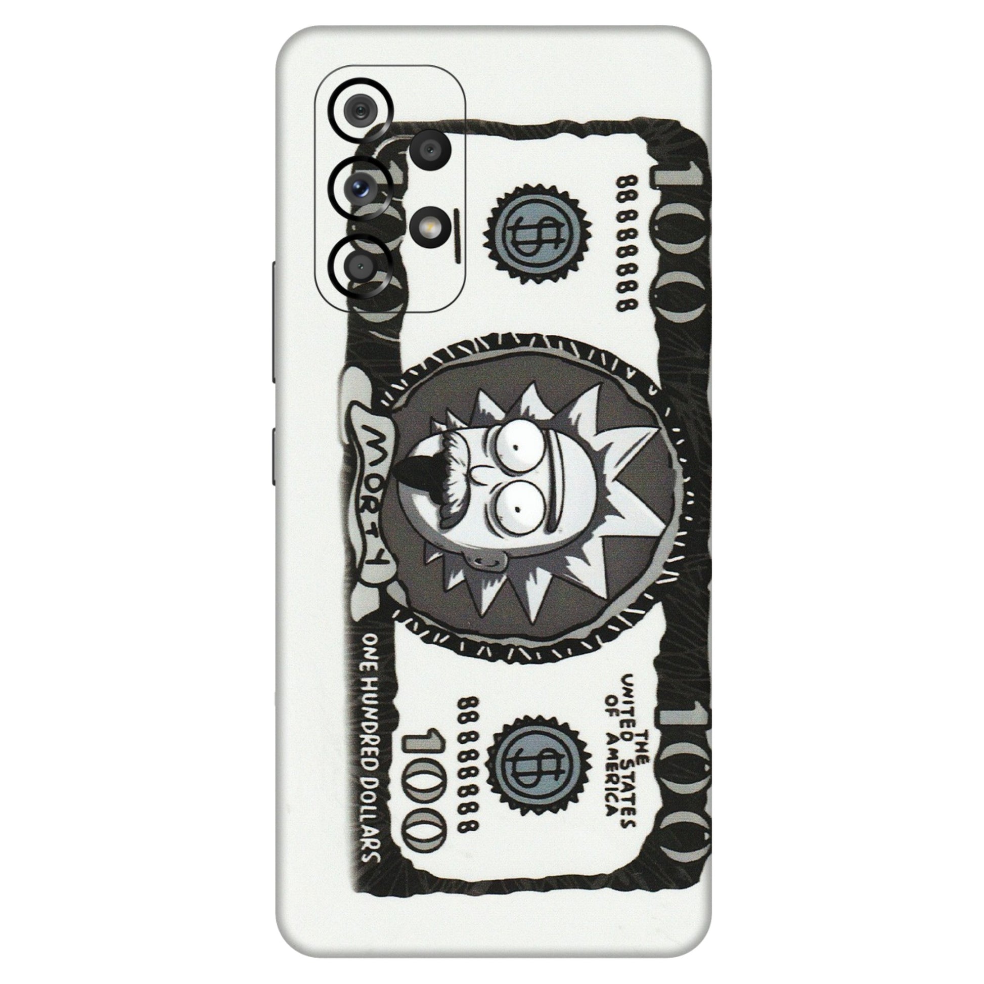 Samsung M/F/Note/Flip and C Phone Skins (All Models) - Rick And Morty Hundred Dollar Anime - Matte Finish (M-161) Samsung Galaxy A53 (5G)