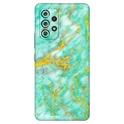 Samsung M/F/Note/Flip and C Phone Skins (All Models) - Green And Gold Marble Feel - Matte Finish (M-16) Samsung Galaxy A53 (5G)