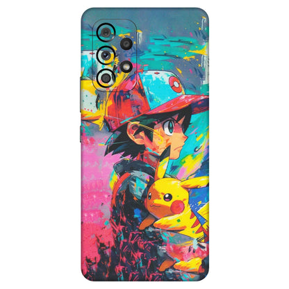 Samsung M/F/Note/Flip and C Phone Skins (All Models) - Ash & Pikachu - Matte Finish (M-26) Samsung Galaxy A53 (5G)