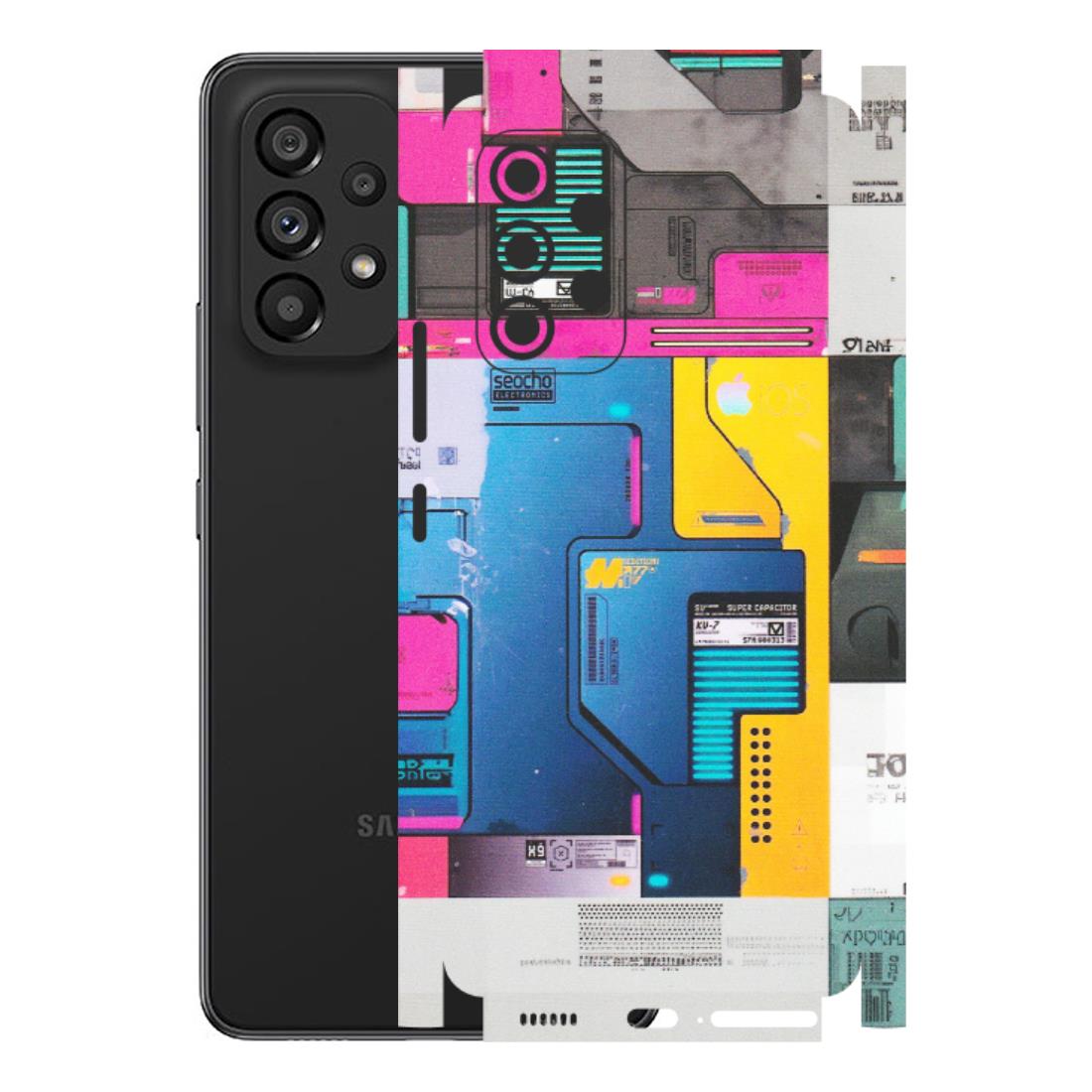 Samsung M/F/Note/Flip and C Phone Skins (All Models) - Colourfull Motherboard Internals - Matte Finish (M-55) Samsung Galaxy A53 (5G)