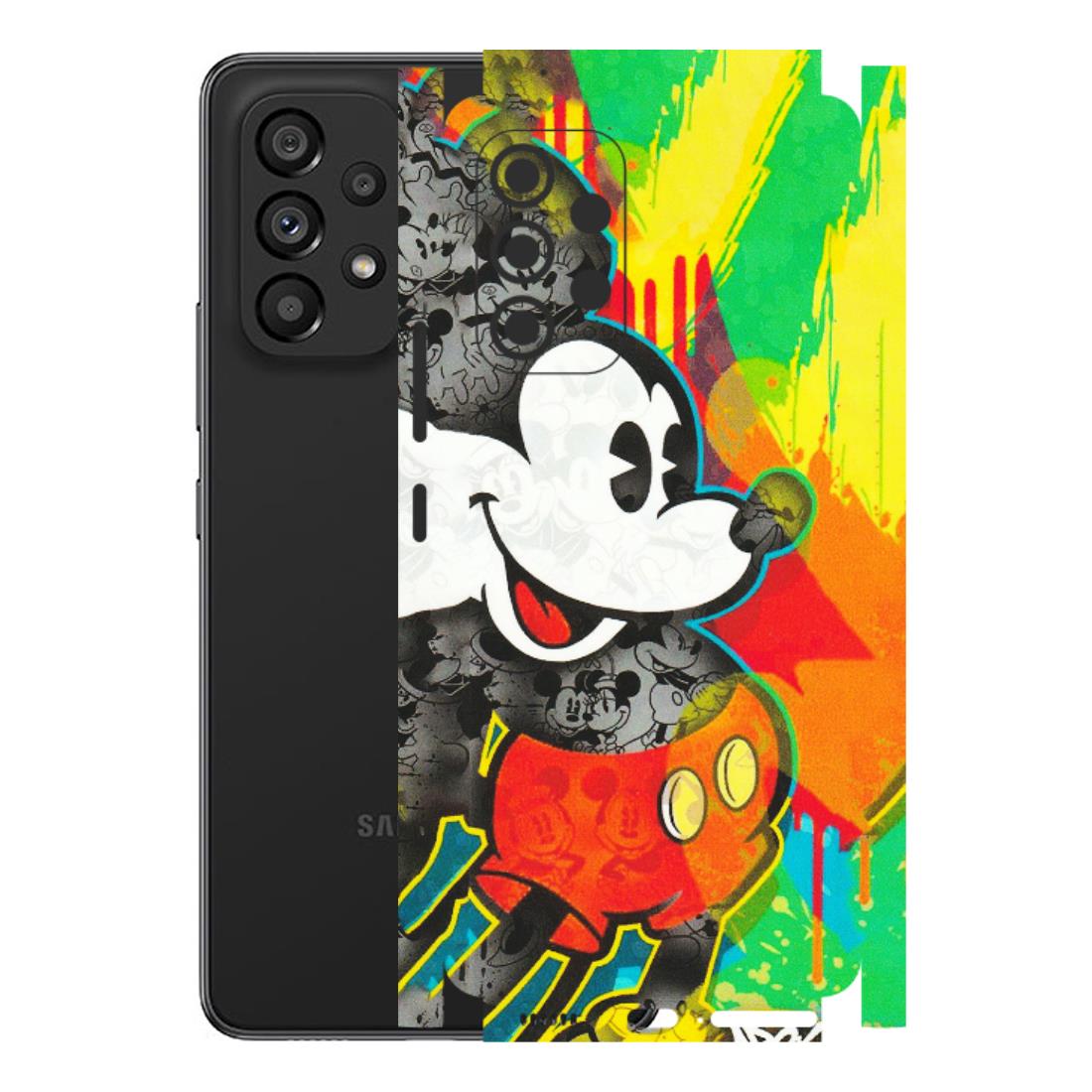 Samsung M/F/Note/Flip and C Phone Skins (All Models) - Multiple Mickey With Colourful Texture - Matte Finish (M-84) Samsung Galaxy A53 (5G)