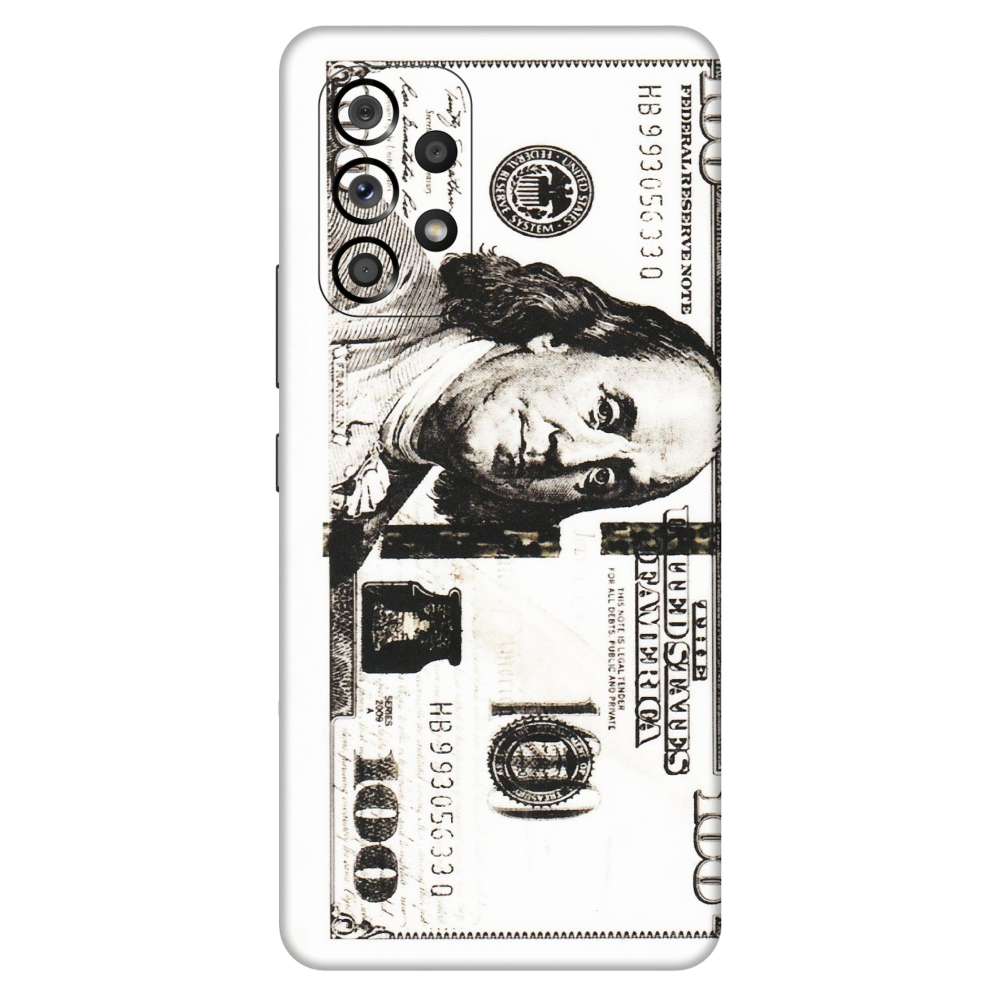 Samsung M/F/Note/Flip and C Phone Skins (All Models) - 100 Dollar Currency - Transparent Finish (T-01) Samsung Galaxy A53 (5G)